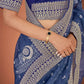 Vamsee Navy Blue Organza Saree - Swadesiicart
