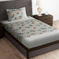 Story@home Arena Grey & Pink Floral Printed 180 TC Bedsheet & Pillow Covers - Swadesiicart