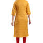 Snehal Creations Mustard Casual Cotton Printed Ladies Kurti - Swadesiicart