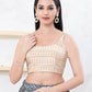 Joban Fashion Gold Shift Sleeveless Back Open Blouse - Swadesiicart