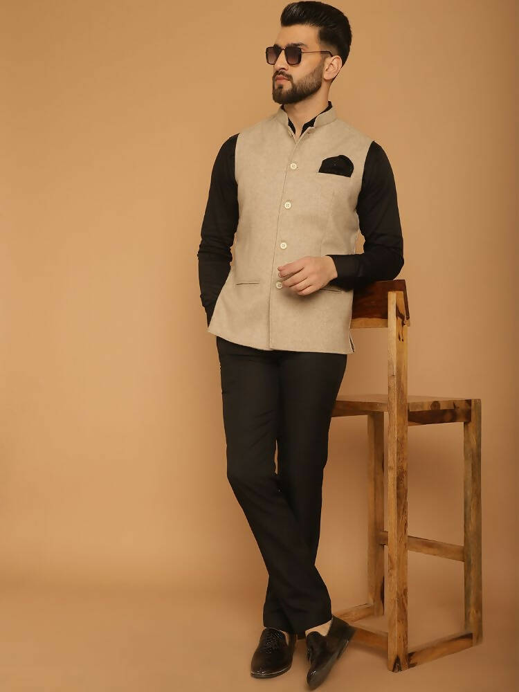 Even Apparels Pure Wool Nehru Jacket - Off White | Swadesiicart
