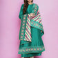 Ahalyaa Women Sea Green Printed Gotta Patti Kurti with Palazzos & Dupatta - Sea Green | Swadesiicart