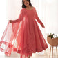 Joban Fashion Peach Kurta Set Georgette Sequence Embroidery Work - Swadesiicart