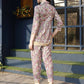 Pink & Beige Rayon Floral Printed Top with Matching Bottom - Eesha - Swadesiicart