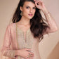 Anaita Peach Georgette Readymade Suit with Codding Dori & Sequence Work