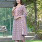 BulBul Fashionista Cotton Purple Kurta Set with Dupatta - Swadesiicart