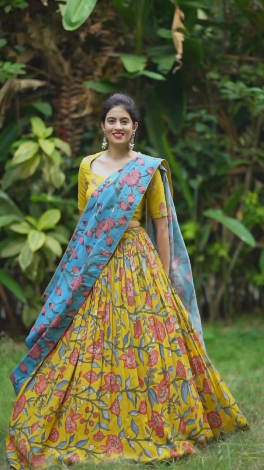 DEIANA'S Beautiful Pure Digital Print Weaving Lehengha Choli - Sky Blue | Swadesiicart