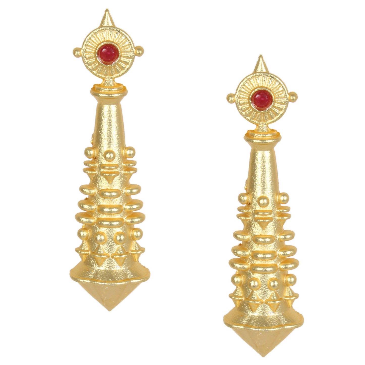 Joban Fashion Women Matte Gold Brass Earrings | Swadesiicart