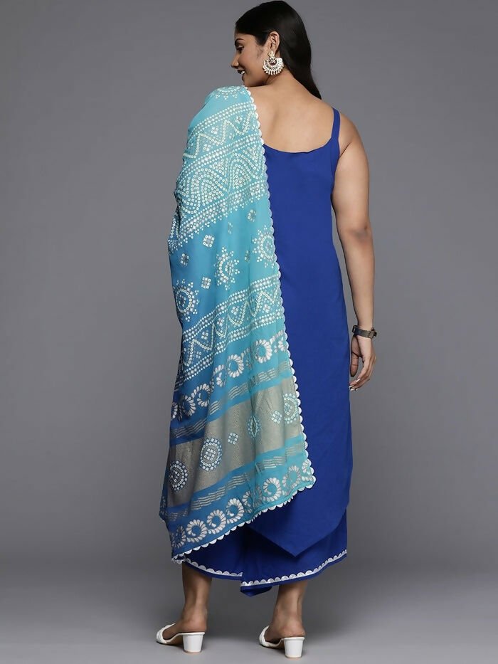Ahalyaa Women's Traditional wear Kurta Set - Blue | Swadesiicart