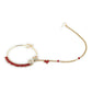 Gold-Polished White Red Kundan-Studded Pearl Beaded Nosepin - Ruby Raang | Swadesiicart