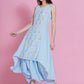 Women Republic Powder Blue Hand Embellished Kurta With Harem Pants | Swadesiicart