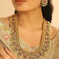 Nuyug 18K Gold Plated Estele Gold Tone Beaded Long Necklace Set | Swadesiicart