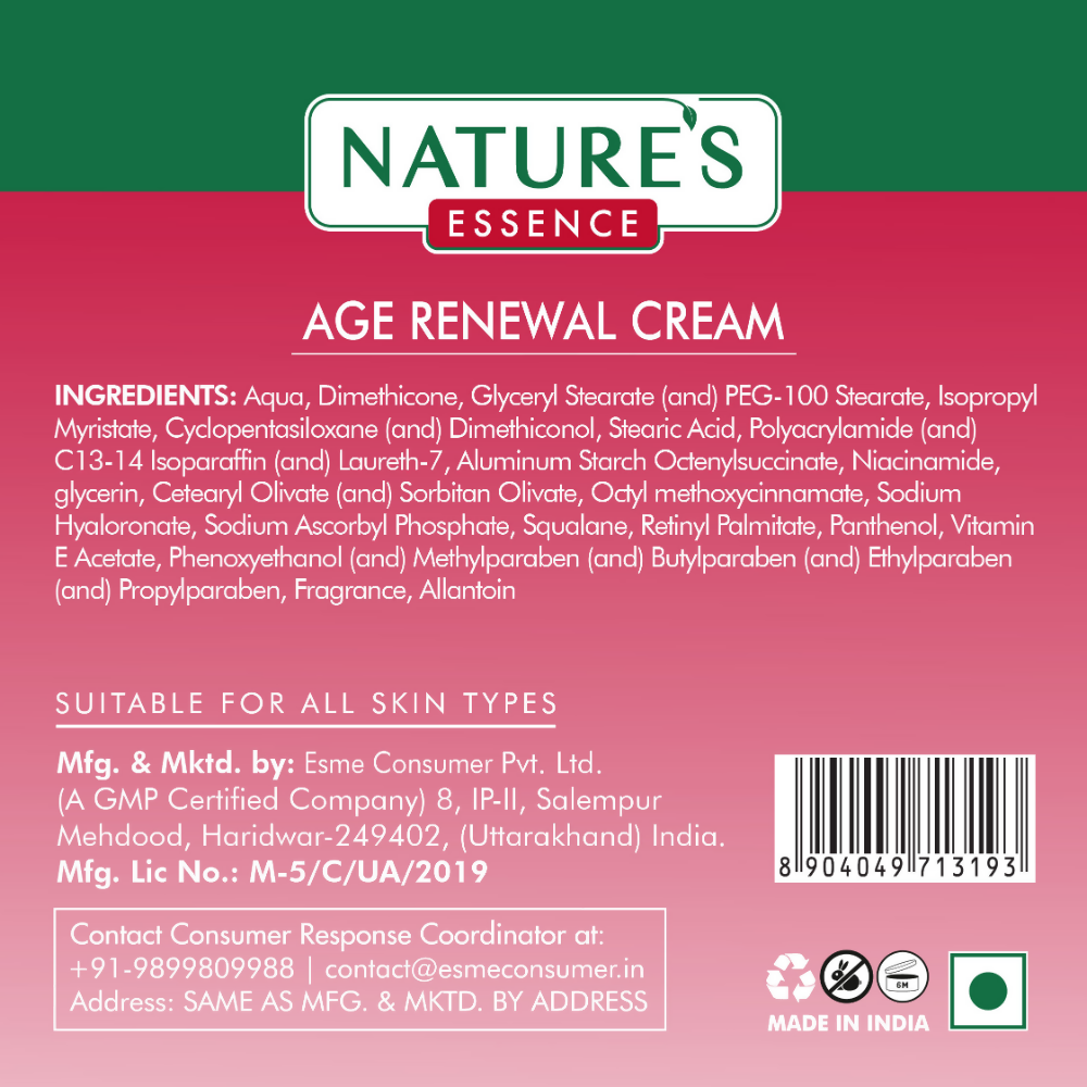 Nature's Essence Facialist Age Renewal Cream - Swadesiicart