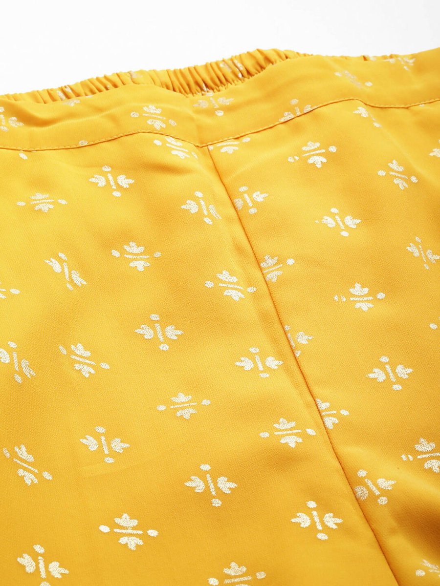 Ahalyaa Women's Traditional Wear Co-ords - Mustard - Swadesiicart