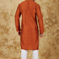 Bluesaanchi Men's Handloom Embroidered Tawny Kurta Set | Swadesiicart