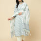 Designer Stylish Skyblue Cotton Blend Stitched Suit With Dupatta - Tanisha | Swadesiicart