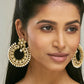 Nuyug 22K Gold-Plated Kundan Studded & Pearl Beaded Floral Chandbali Earrings | Swadesiicart