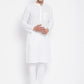 Even Apparels White Pure Cotton Men Kurta With Band Collar | Swadesiicart
