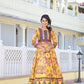 Partywear Designer Yellow Dola Silk Anarkali suit with Dupatta - Suzen - Swadesiicart