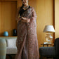 Vamsee Avantika Brown Organza Saree - Swadesiicart