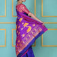 Very Much Indian Handloom Pure Silk Dark Violet Muniya Border Paithani | Swadesiicart