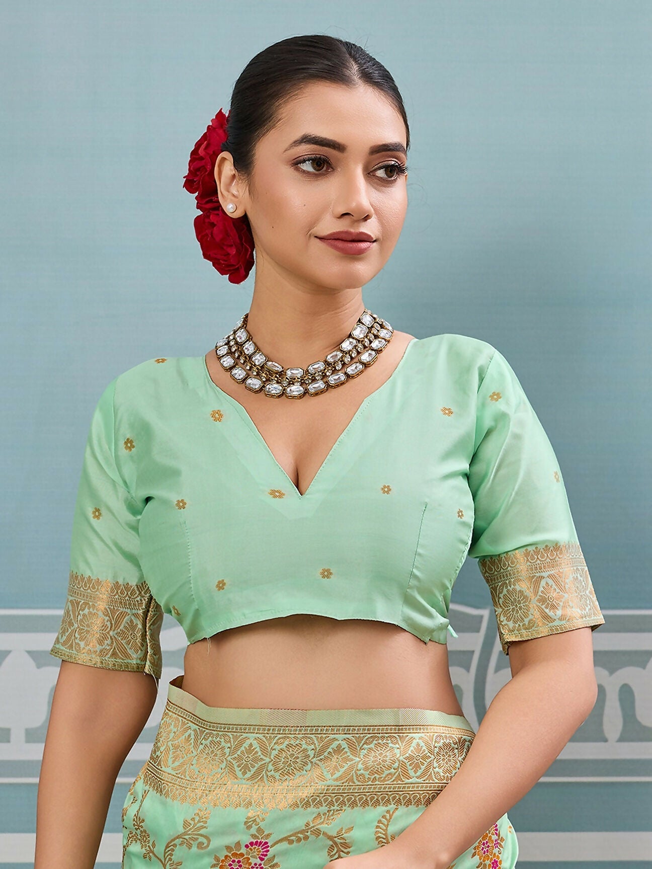 Shree Shyam Fashion Pista Silk Saree