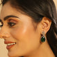 Nuyug 18K Gold Plated Pear Drop Emerald Edge Necklace Set | Swadesiicart