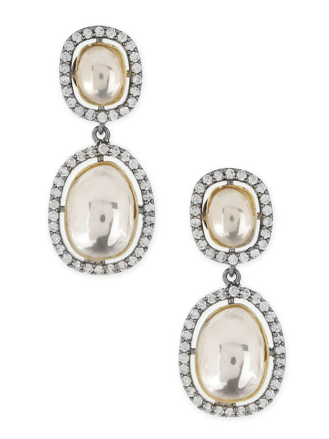 Duet Diamond & Kundan Earrings- Ruby Raang | Swadesiicart