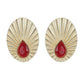 Joban Fashion Women Miny Size Red Stone Matte Gold Earrings | Swadesiicart