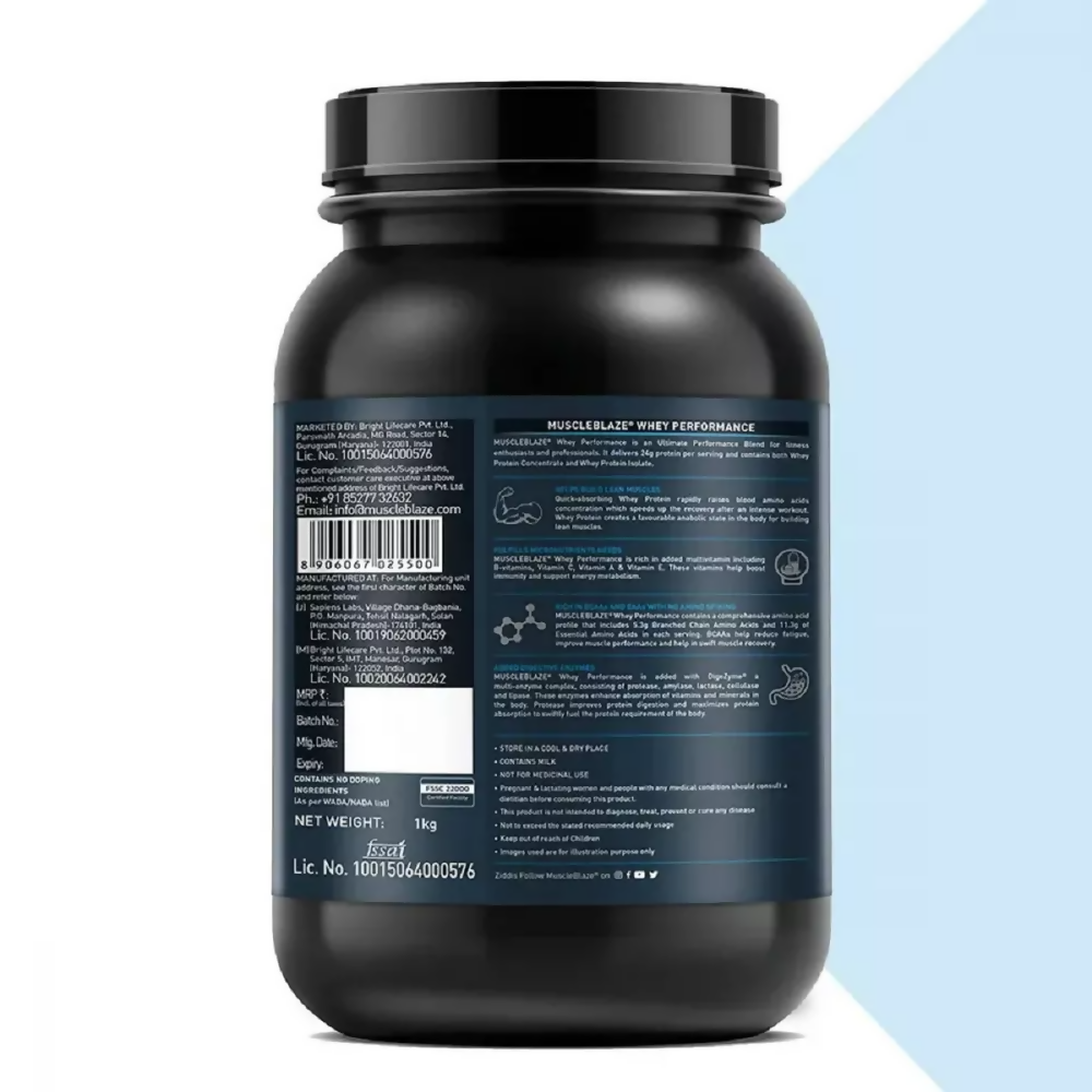 MuscleBlaze Whey Performance Protein Chocolate | Swadesiicart