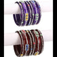 Afast Bridal Wedding & Party Fashionable Colorful Glass Bangle/Kada Set, Pack Of 12 - Blue, Maroon - Afast Enterprises