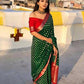 DEIANA'S Beautiful Designer Golden zari Soft Lichi Silk Saree - Green - Swadesiicart