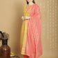 Jyoti Fashion Women's Yellow Chanderi Silk Elegant Jardoshi Semi Kurta with Trouser & Dupatta | Swadesiicart