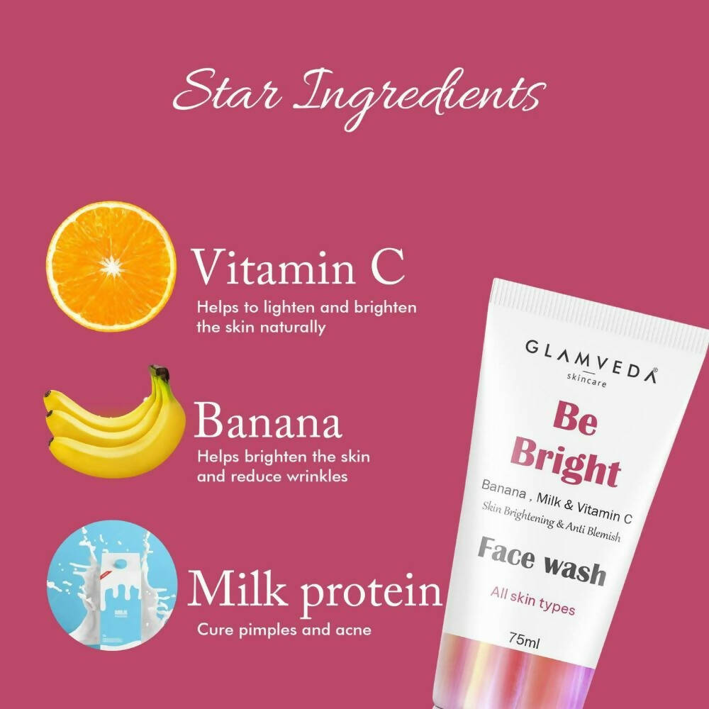 Glamveda Be Bright Skin Brighteing & Anti Blemish Face Wash - Swadesiicart