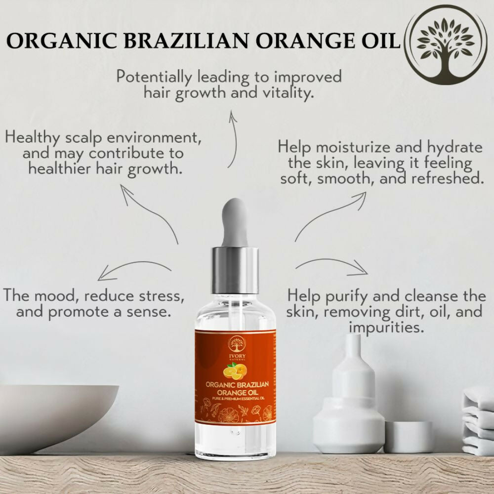 Ivory Natural Organic Brazilian Orange Oil - Natural & Premium Essential Oil | Swadesiicart
