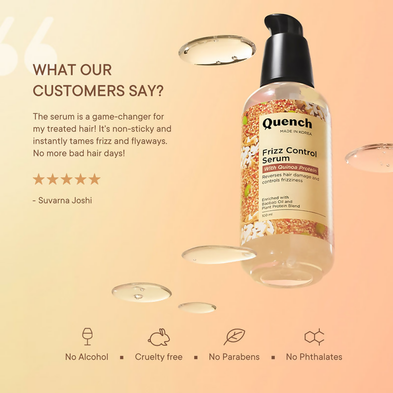 Quench Frizz Control Hair Serum | Swadesiicart