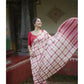 Exclusive Collection Beautiful Check Red Pure Cotton Woven Handloom Saree With Running Blouse Piece - Swadesiicart