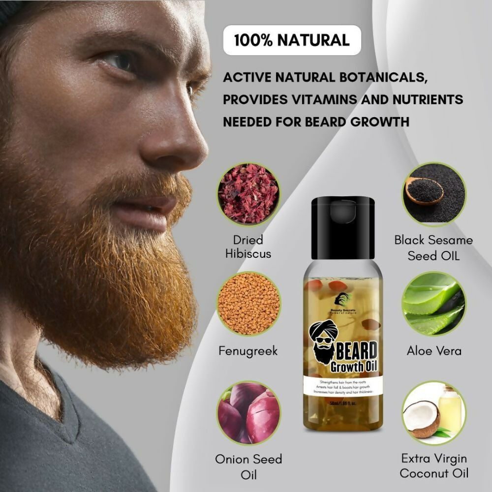 Beauty Secrets Premium Beard Growth Oil - Swadesiicart