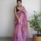 Vamsee Pink Organza Saree - Swadesiicart