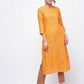 Aniyah Cotton Block Printed Yellow Straight Kurta (AN-137K) - Swadesiicart