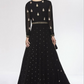 Lorenvalley Fashion Black Faux Georgette Embroidery Work Gown Jacket Stitched | Swadesiicart