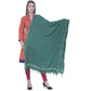 A R Silk Rama Green Color Golden Border Cotton Dupattas and Chunnis