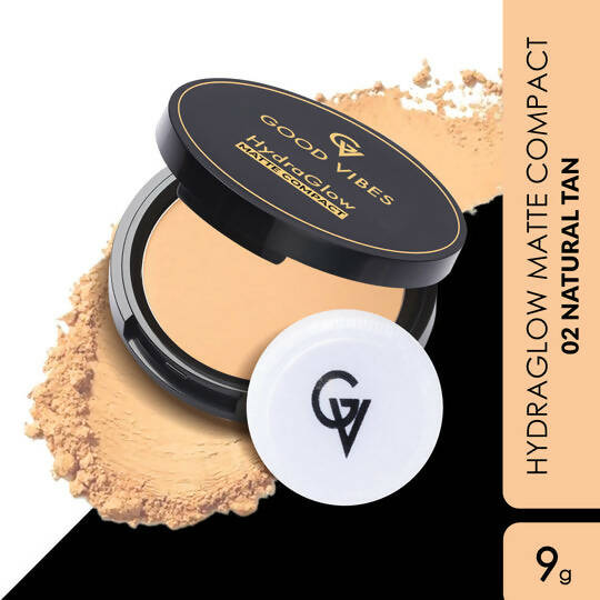 Good Vibes HydraGlow Matte Compact - Natural Tan 02 - Swadesiicart