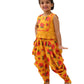 Lil Drama Genda Phool Mustard Crop Top and Dhoti Set For Girls | Swadesiicart