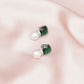 Jade Pearl Studs- Ruby Raang | Swadesiicart