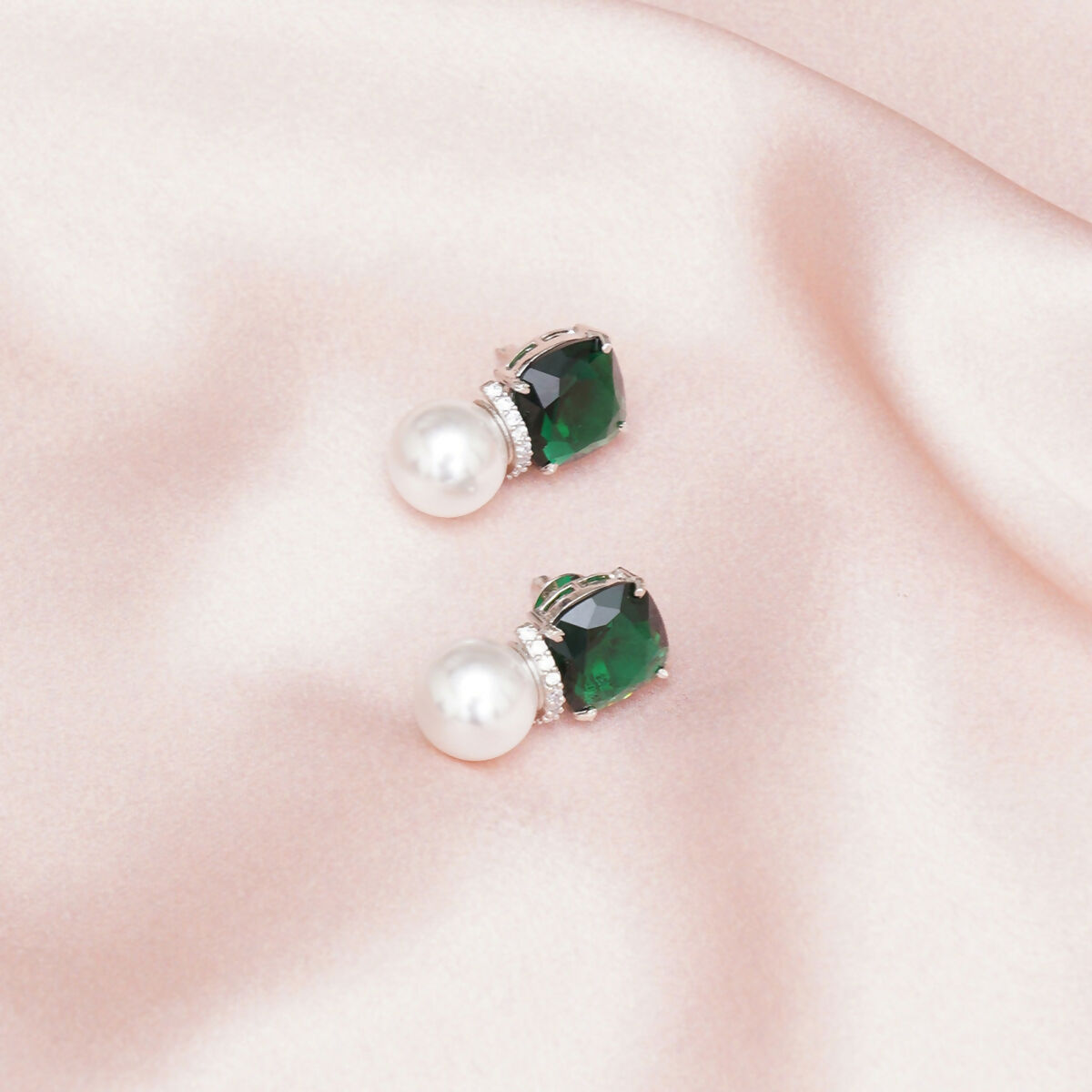 Jade Pearl Studs- Ruby Raang | Swadesiicart