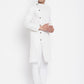Even Apparels White Rayon Men's Sherwani Kurta With Asymetrical Cut | Swadesiicart