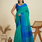 Vishnu Weaves Women's Firozi Raw Silk Thread Woven Saree with Blouse - Swadesiicart
