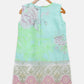 Ahalyaa Aqua Blue Crepe Printed Kids Kurta Palazzo Sets For Girls | Swadesiicart