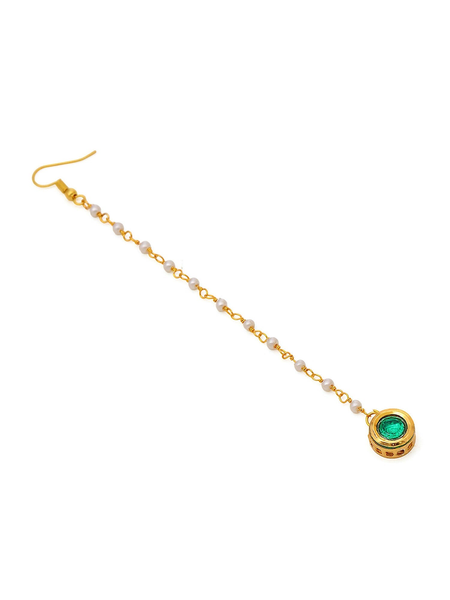 Ruby Raang Green Meenakari Kundan Maang Tikka | Swadesiicart